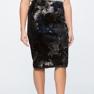 Eloquii Two Tone Sequin Pencil Skirt